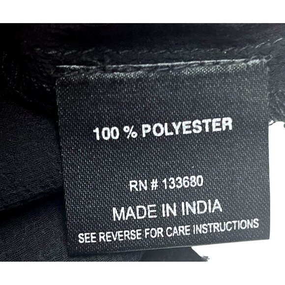 SIZE M Roja Mexican Style Embroidered Black Sheer Peasant Top Folk Art Otomi - Picture 8 of 10